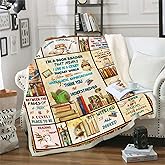 Book Lovers Gifts Blanket, Book Accessories for Reading Lovers, Book Reading Librarian Gifts Throw Blanket, Book Club Bookworm Gifts for Reading Lover Bookish, Literary Gifts Ideas Blanket 60"x50"