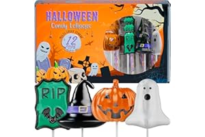 PRIMARY COLORS CANDY Halloween Lollipops 12pk- Halloween Candy For Halloween Party Favors & Halloween Decorations - Halloween Treats For Halloween Party Supplies & Trick Or Treat - Halloween Suckers