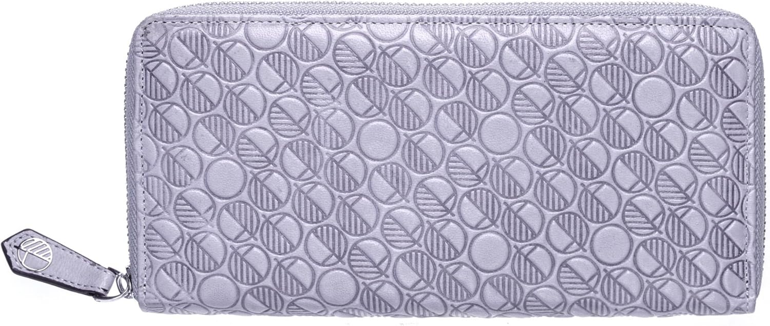 DREW LENNOX Premium British Leather Purse - Silver, Pearlised Silver Grey - Image 5