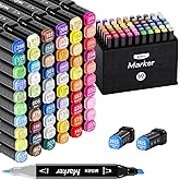 M&G Alcohol Markers, 60 Colors Dual Tip Art Marker, Stocking Stuffers Drawing Markers for Adult Coloring Books, Drawing-Christmas Gift Idea for artists - Art Supplies
