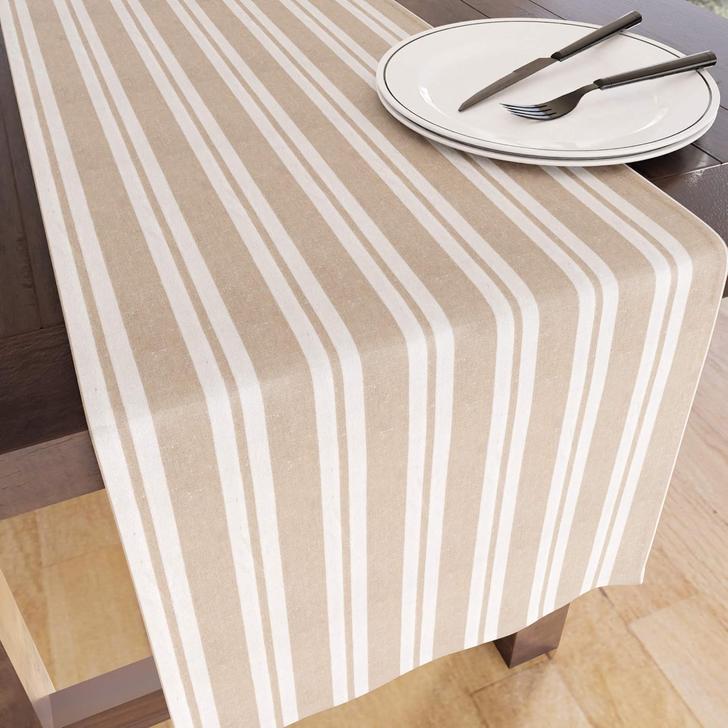Encasa Homes Table Runner for 8seater Dining Franca Beige Large 35