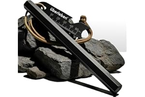 Überleben | Hexå Ferro Rod Fire Starter Survival Tool – Up to 20,000 Strikes, 1/2" Thick Hexagon Fire Steel with Multi-Tool Striker & Lanyard – Waterproof Camping Essentials