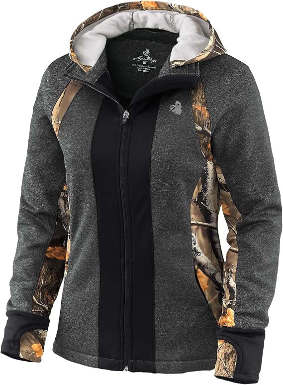 Legendary Whitetails Women's Agility Full Zip Performance Hoodie Black Heather XX