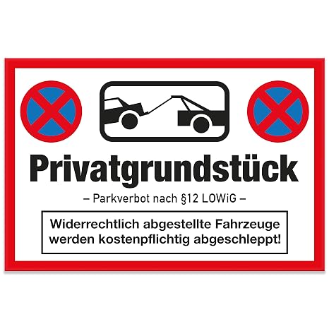 Privatparkplatz-Schild 30x20 Cm – Parkverbot Hinweisschild Aus Kunststoff Für Innen & Außen