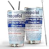MEDROC Propofol Tumbler For Nurse Straw Lid 20oz, Medical Nursing Student Graduation Gift, Nurses Week Gift For Nurse ICU ER Emergency Doctor RN CRNA Vet Tech Surgical Tech Medication Tumbler