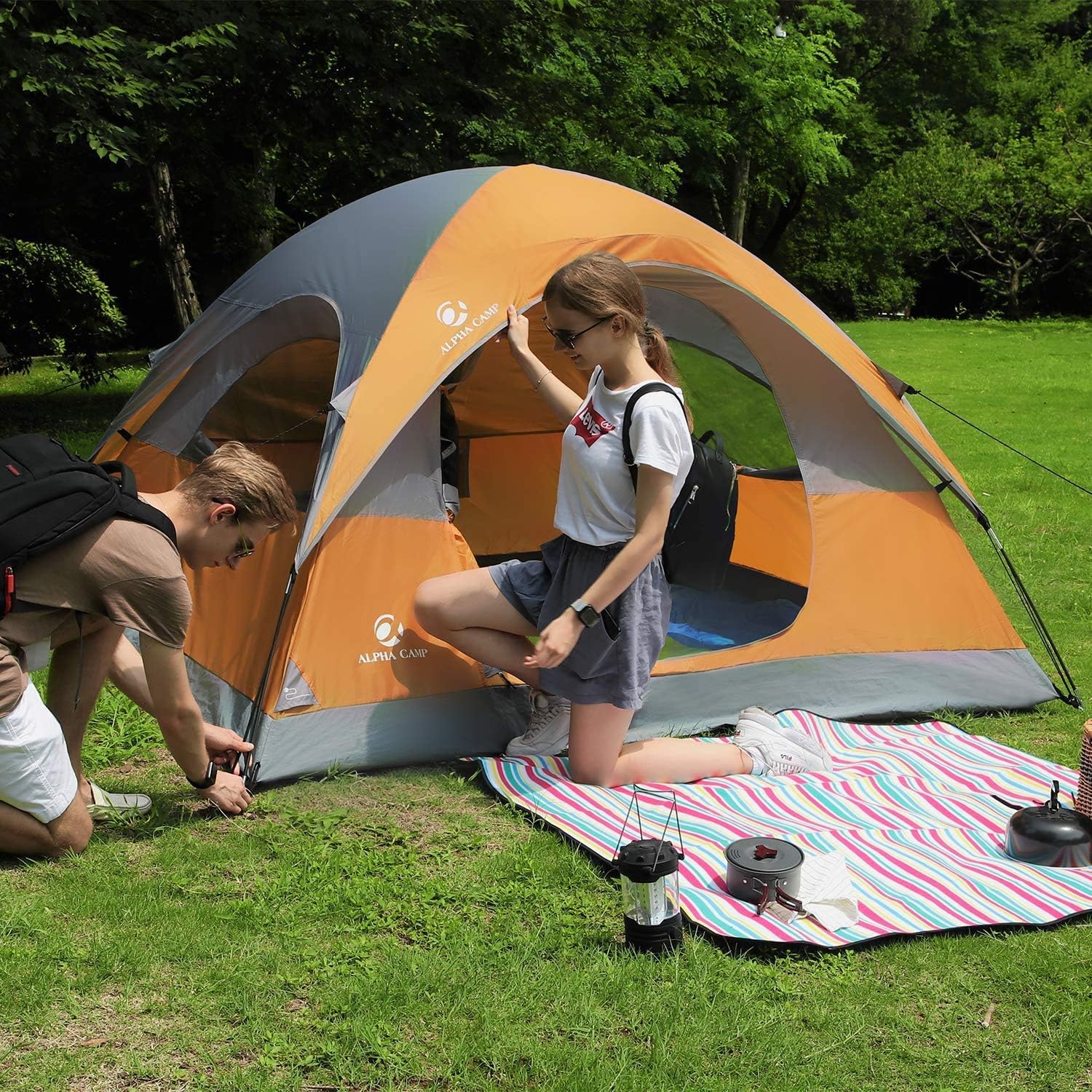 CAMPING WORLD 3 Person Dome Tent Lightweight Portable