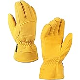 SKYDEER Durable Winter Work Gloves with Full Deerskin Suede Leather for Extreme Cold Condition (SD8676T)