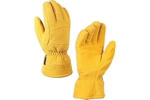 SKYDEER Durable Winter Work Gloves with Full Deerskin Suede Leather for Extreme Cold Condition (SD8676T)