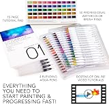 CHROMATEK Watercolour Brush Pen Set 54 50 Colors with Tutorial Pad & Video view 4