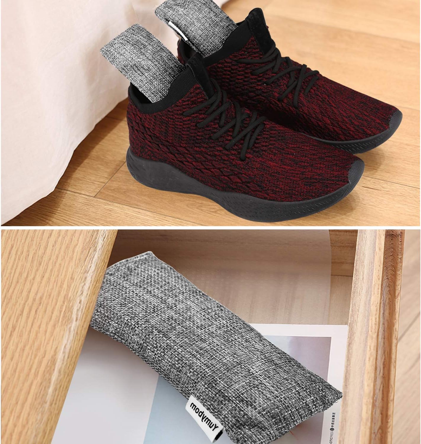 Natural Activated Bamboo Charcoal Bags 4 Pack, Home Air Purifying Bag, Car Odor Eliminator, Shoe Deodorizer, Closets Odor Absorber: Kitchen & Dining