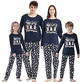 Vozanet Famliy Matching Pajama Sets With Santa Claus Patterns Christmas Sleepwear Jammies for Men Women Kids Xmas Clothes