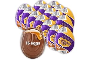 CHAIN & JO SWEETS Cadbury Caramel 15 Eggs 1.2oz Chocolate & Caramel Candy Eggs - Cadbury Chocolate Caramel Easter Candy - Candy Individually Wrapped Caramel Egg Easter Candy