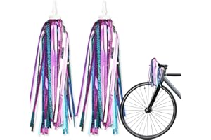 Estivaux Rainbow Bike Streamers Holiday Bike Handlebar Tassels Colorful Bicycle Streamer Tassels for Bicycle Ornaments