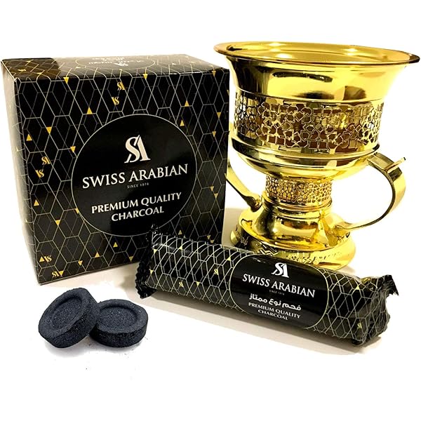 Premium Instant Hookah And Bakhoor Incense Charcoal Disk Smokeless 1 Box 8 Rolls 80 Round Tablets Quick Light Coal Briquettes Use With Traditional Bukhoor Burners Swiss Arabian Oud Brand