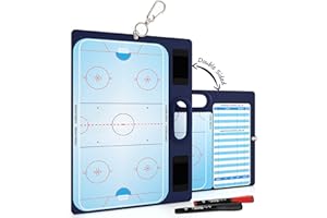 SCRIBBLEDO Hockey Dry Erase Board for Coaches 15x10.5 Inch Double Sided Whiteboard Coaching Board Equipment Includes 2 White Board Markers for The Hockey Accessories Making it The Perfect Coach Gifts