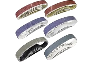 HUANLEMAI 30 Pcs 3/4" x 12" Replacement Knife Sharpener Sanding Belt Kit for Work Sharp Knife & Tool Sharpener Ken Onion Edition (WSKTS-KO), 80/120/240/400/1000/2500 Grits