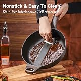 SENSARTE 30cm Deep Nonstick Frying Pan 4.7L with Lid Induction Friendly view 5