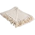DII Rustic Farmhouse Cotone Chevron Coperta con Frange per Poltrona, Divano, Picnic, Campeggio, Spiaggia, e l' Uso Quotidiano, 127 x 152,4 cm – Urban Chevron Minerale Urbano a Zig-Zag Mineral