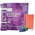 FlavCity Grape Electrolytes Drink Mix, 28 On-The-Go Stick Packs - Healthy Electrolytes Powder Packets Made with Real Fruit - Keto Powdered Drink with No Added Sugar, Gluten-Free