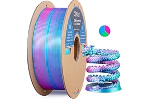 3Dgenius Silk PLA 3D Printer Filament Triple Color Silk PLA Filament 1.75mm 3D Printing Filament Fit Most FDM Printers, 1KG Spool(2.2lbs), 3 in 1 Color Rose Red Sky Blue Green