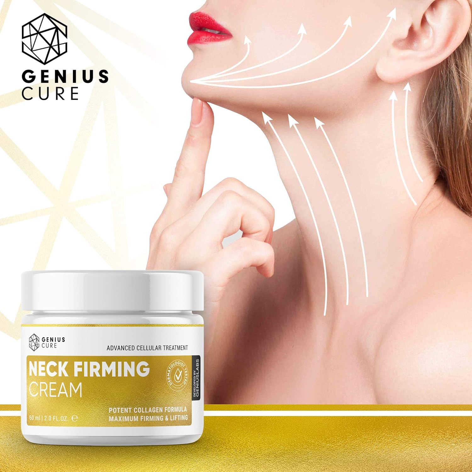 Neck Firming Cream, Anti Aging Moisturizer, Skin Tightening and Crepe Skin Repair Cream, Double Chin Reducer 2 Fl Oz.: Beauty
