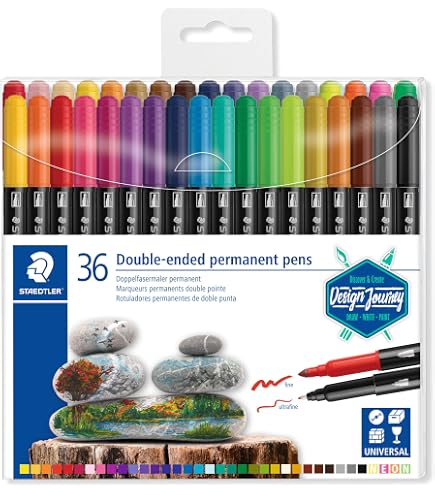 Caneta Permanente Ponta Dupla, Staedtler, 3187 TB18, 18 Cores