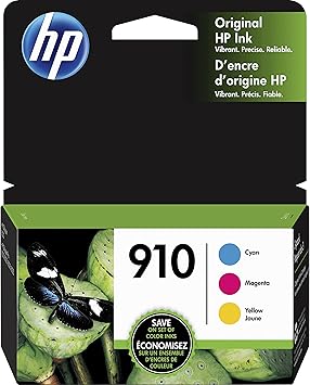 Amazon Com Hp 910 3 Ink Cartridges Cyan Magenta Yellow Works With Hp Officejet 8000 Series 3yl58an 3yl59an 3yl60an Office Products