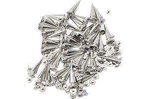 NJXMDR 40 Pcs Large Metal Tree Spikes Punk Rivets Copper Bullet Rivets, Studs for Clothes，Heavy-Duty Studs for DIY Leather Craft, Decorative Metal Spikes for Bags, Shoes, Jackets, Clothing, 10x10x25mm