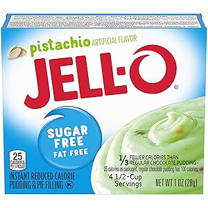 Jell-O Instant Pistachio Sugar-Free Fat Free Pudding & Pie Filling (1 oz Boxes, Pack of 6)
