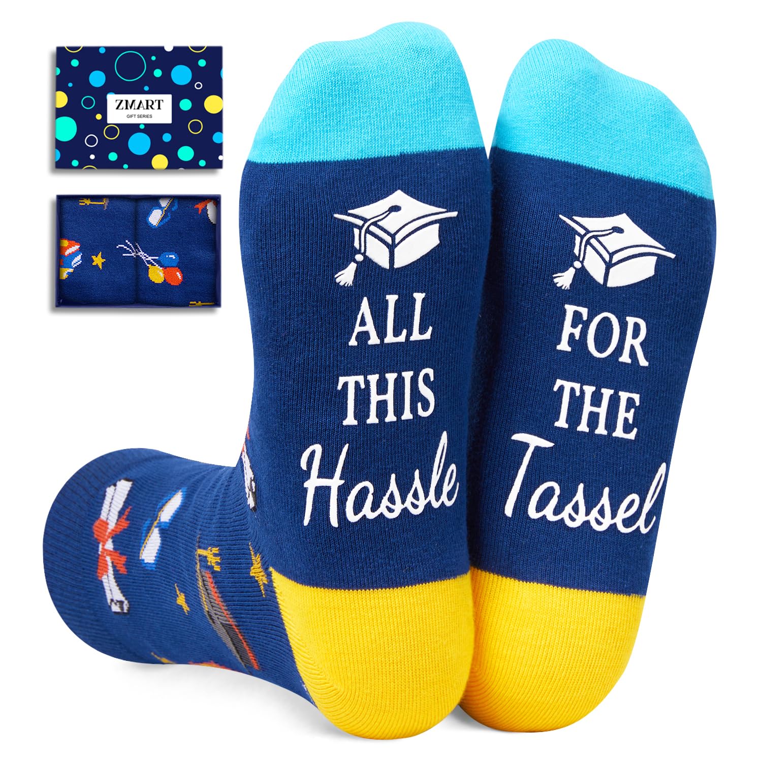 Photo 1 of Zmart Graduation Gifts for Him Her - Socks Class of 2025 College High School 8th Grade Masters Degree Graduation Gifts, Congrats Grad Presents