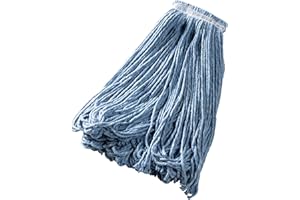 Rubbermaid Commercial Products Universal Blend Mop 24-Ounce Blue Headband Heavy Duty Industrial Wet Mop For Floor Cleaning Office/School/Stadium/Lobby/Restaurant Pack of 12