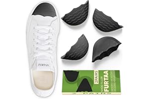 FURTAA Shoe Filler Insert for Loose Shoe,Toe Cushion Fillers Make Shoes Fit for All Day Pain Relief and Comfort,Shoe Inserts for Men and Women. (Black, S:Half Size Too Big)