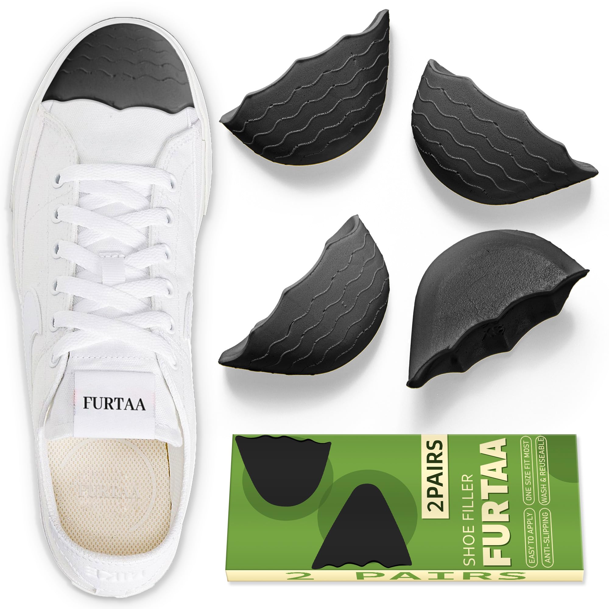 Photo 1 of FURTAA Shoe Filler Insert for Loose Shoe,Toe Cushion Fillers Make Shoes Fit for All Day Pain Relief and Comfort,Shoe Inserts for Men and Women.