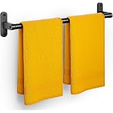 Powools Matte Black 24" Towel Rack, Rustproof Wall Mounted Towel Bar | Bathroom, Space-Saving, Sturdy Metal Design, Towel Storage Organizer, Easy Installation, Home Decor, Apartment Essentials