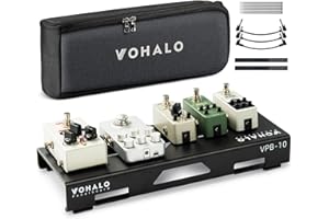 VOHALO Mini 14" Guitar Pedal Board with Carry Bag, Guitar Effects Compact Small Pedalboard 14.1"x 5.5" with Carry Bag, Included Pedals Mountain Tape, Cable Tie & Patch Cables