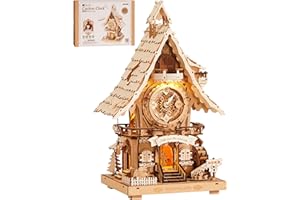 ROKR 3D Wooden Puzzles for Adults,Wooden Cuckoo Clock Model kit,435 Piece 3D Puzzles,Ideal Gift for Adults and Teens