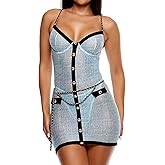Forplay Women's Keep It Classy Mesh Chemise Lingerie Set