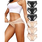 LEVAO Womens Underwear Low Rise Stretch Bikini Lace Cheeky Panties Hipster Ladies Briefs S-2XL