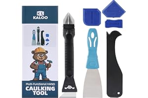 KL KALOO Silicone Caulk Remover Tool Kit, Grout Caulk Removal Tool, Putty Knife Scraper, 3 Glass Glue Corner Scrapers, Great for Kitchen Sinks, Bathroom and Window Frame