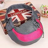 LONTG Pet Sling Carrier Bag Breathable Shoulder Front Carrier Grey Blue Red view 6