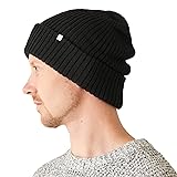 Womens Chunky Silk Beanie - Mens Soft Slouchy