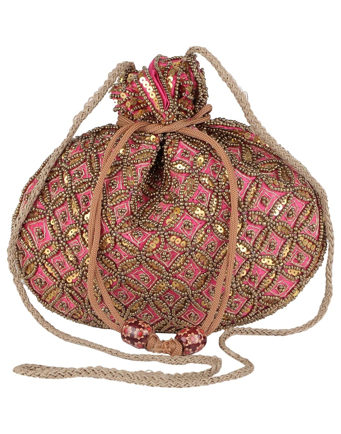 fashiondrobe women's broad potli (pink)(fdbp007)