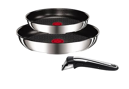 Tefal Ingenio - Juego de 2 sartenes con Mango Intercambiable (Acero Inoxidable)