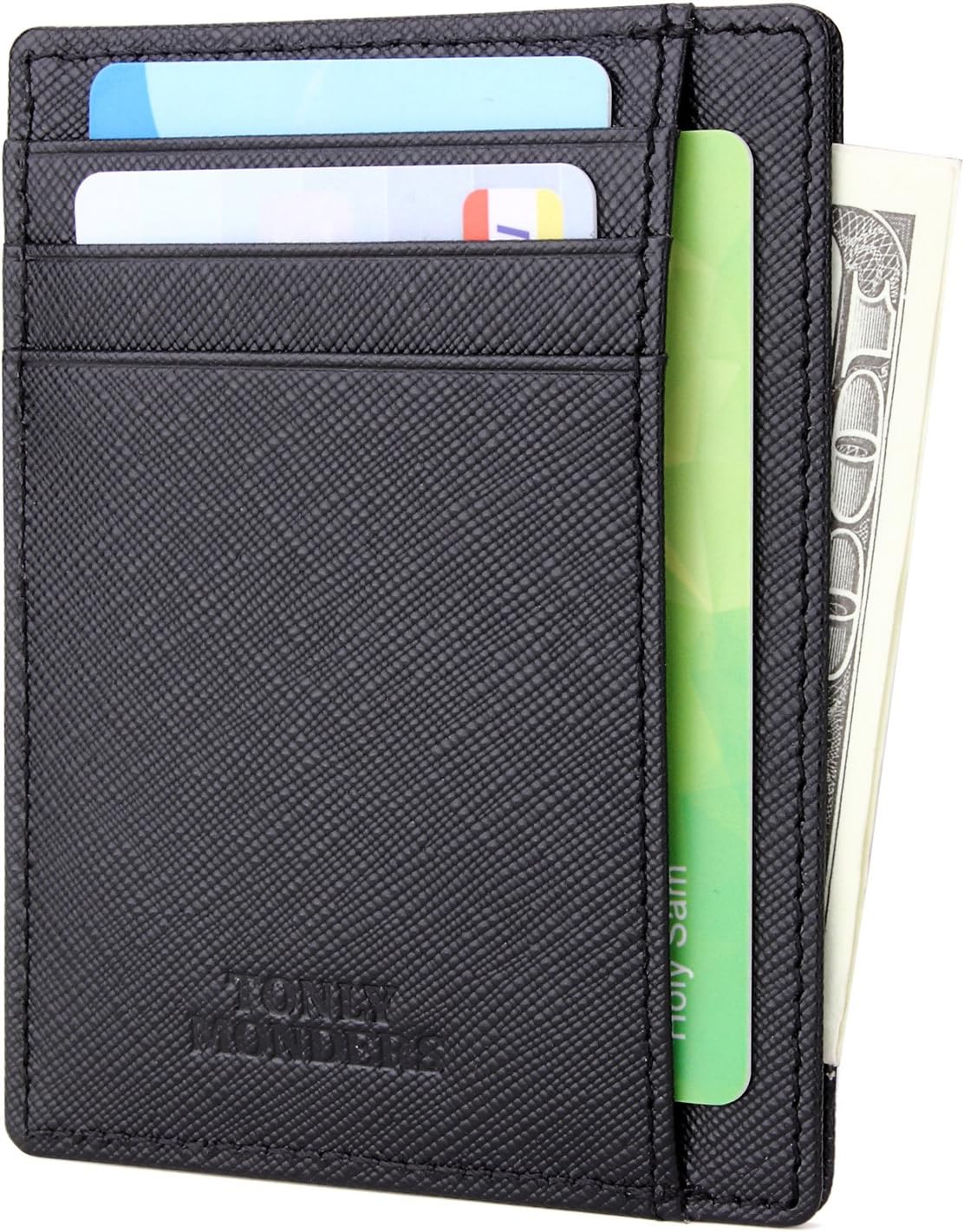 Tonly Monders Minimalist Genuine Leather Wallet RFID Front Pocket Wallet Slim Credit Card Holder