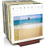 M&Ouml;NKE Premium Vinyl Record Storage - a Mid-Century Style Record Holder for Albums, 60-70 LP Capacity - Complements Any Record Player (Brown)