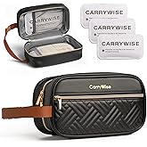 CarryWise Black Breast Milk Cooler Bag – Large Capacity, Keeps Milk Cold 8+ Hours, Waterproof Insulated Travel Bag with 3 Ice Packs & Buckle Handle for Nursing Moms, Daycare, Travel