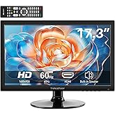 Thinlerian 17.3 Inch Computer Monitor, HD 1600x900 Display, HDMI VGA Monitor, Build-in Speakers, 60Hz, 5Ms, VESA Mountable, PC Monitor, Black