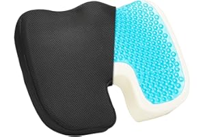 VEVOR Seat Cushion, Cooling Gel + Memory Foam Seat Cushion, Pressure-Relief Wheelchair Seat Pad with U-Shaped Cutout & Remova