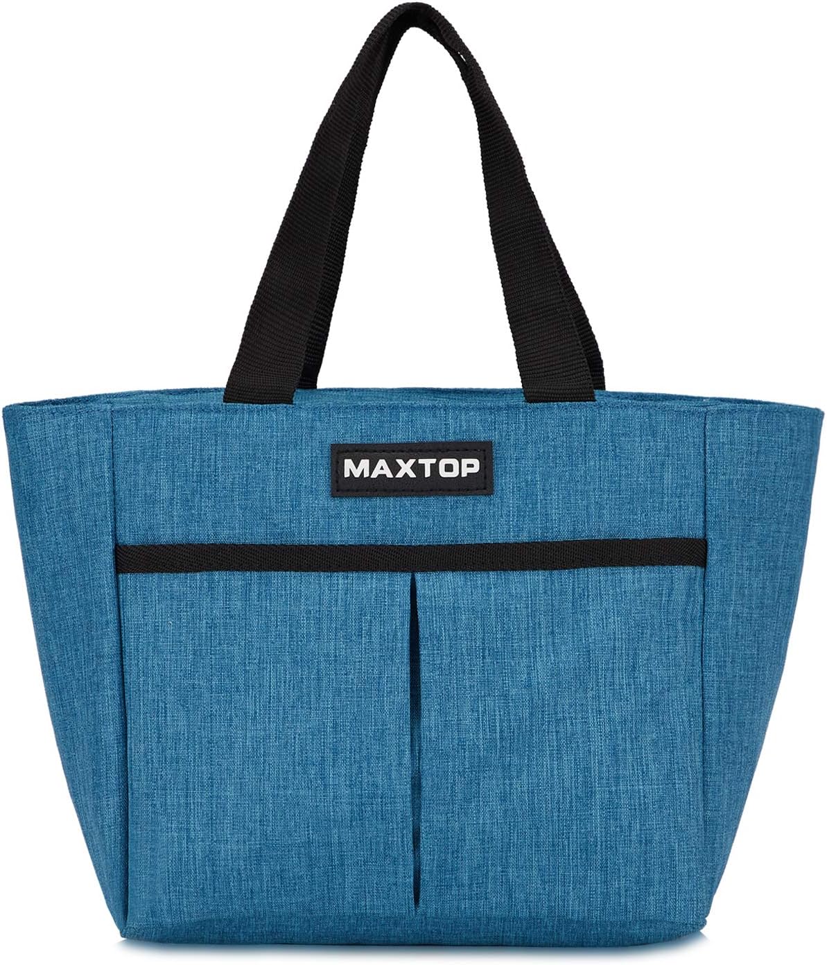 MAXTOP Lunch Bags for Women,Insulated Thermal Lunch Tote Bag,Lunch Box with Front Pocket for Office Work Picnic Shopping (Blue (Additional Zipper Pocket), Large)