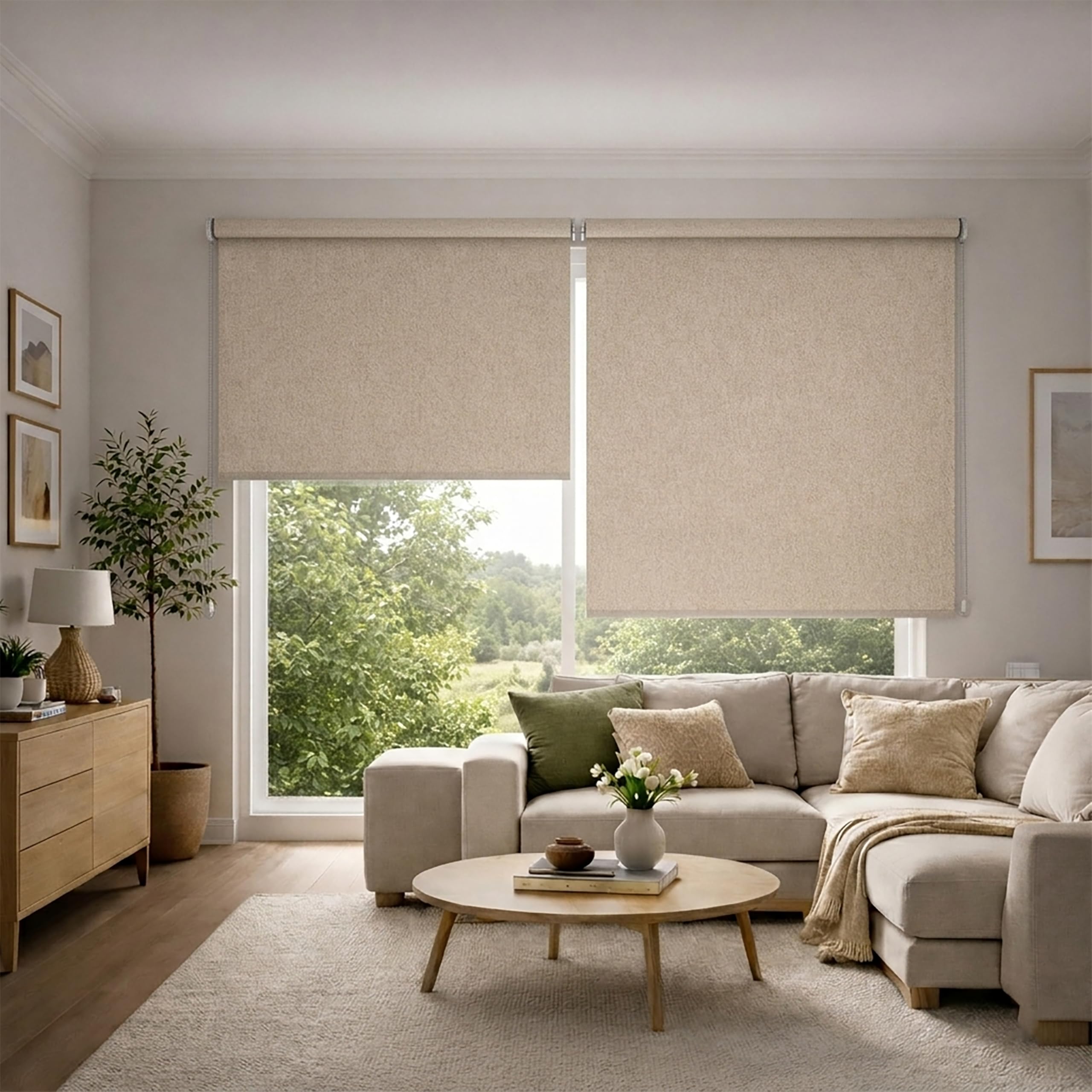 Blindecor Roll-Up Linen Blind, 140 x 230 cm, 140 x 230 cm